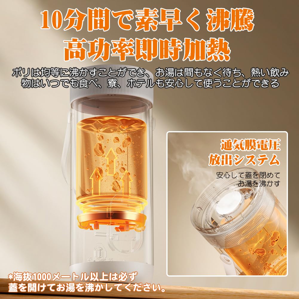 Amazon | MACOLAUDER 充電式電気ケトル 湯沸し器 電気ポット 魔法瓶